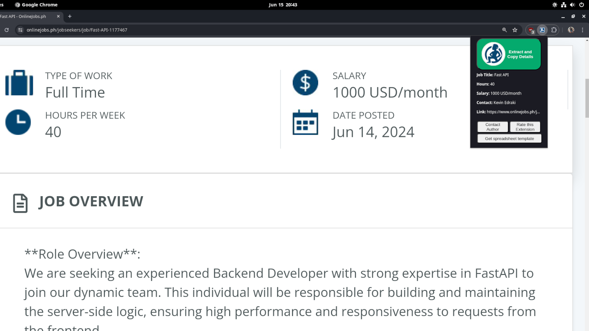 Job Details Extractor Photo